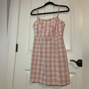 Pink and white plaid dress